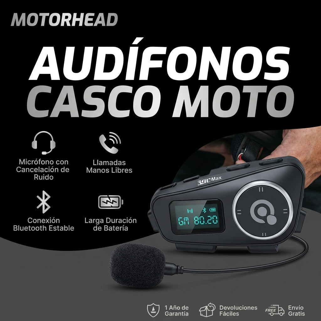 AURICULARES INALAMBRICOS PARA CASCO DE MOTO