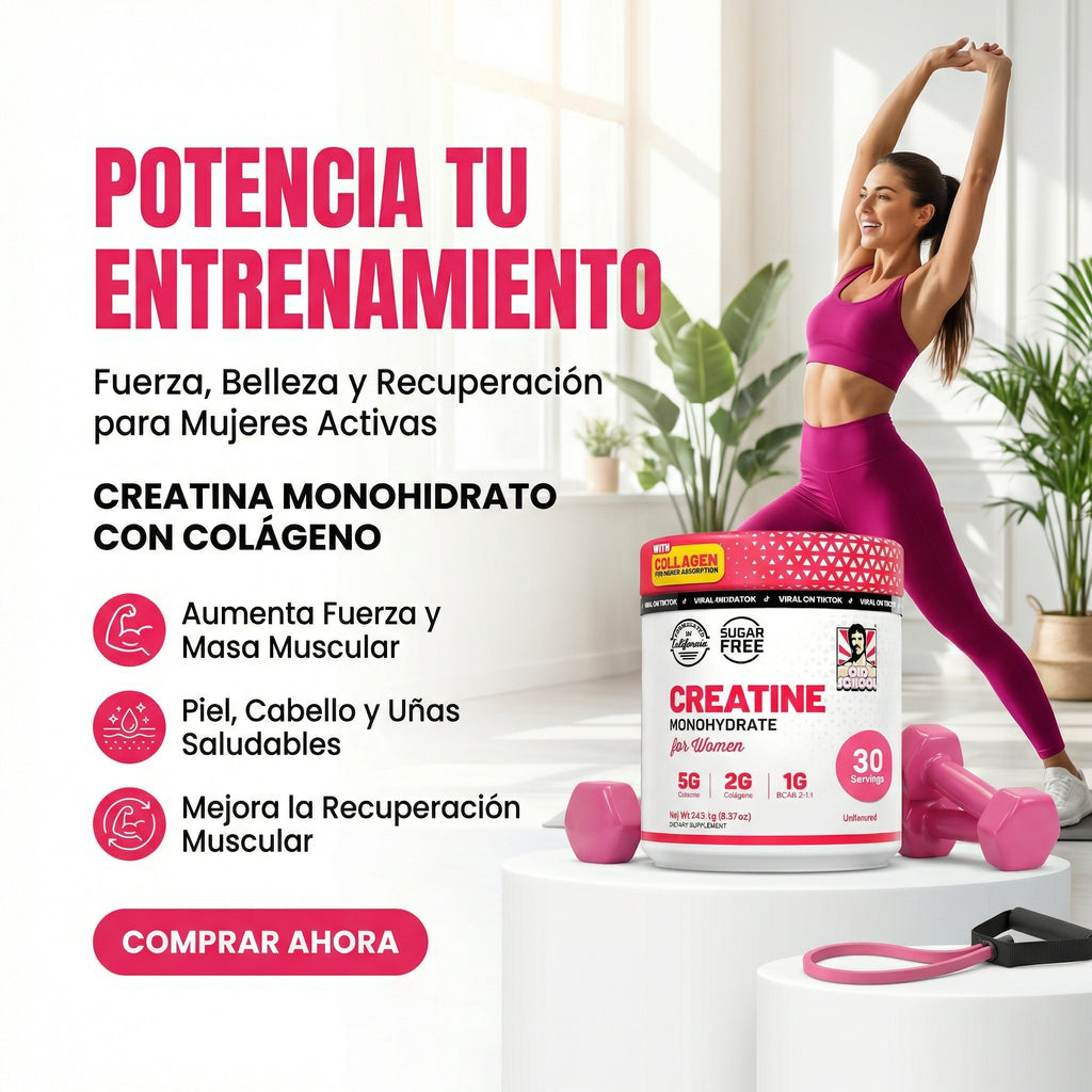 Creatina en Polvo sin sabor para mujeres - 30 porciones