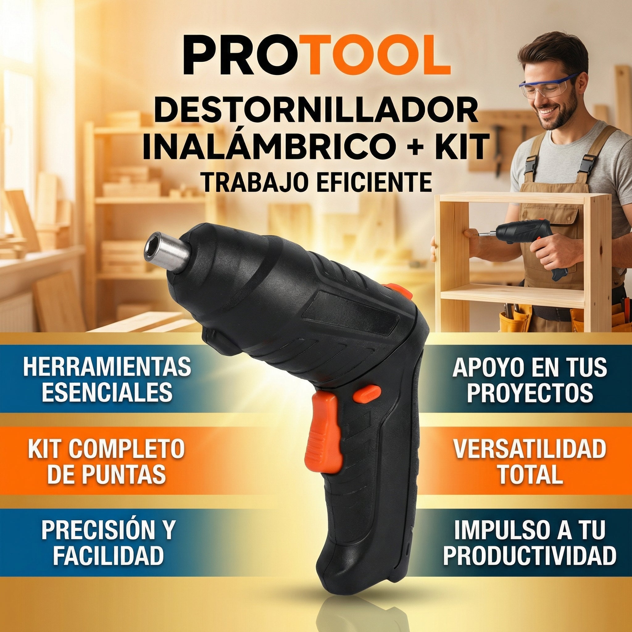 Destornillador Electrico 47 piezas - Negro